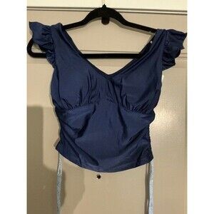 Shrimp & Grits Serendipity Navy Blue Mix and Match Swim Suit Top Sz M NWT